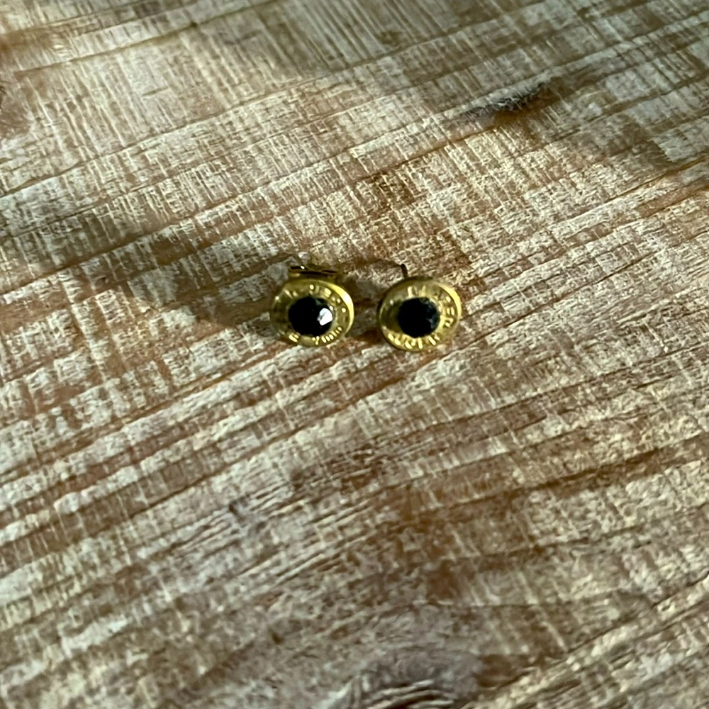 3/$12 Brass and Black 9mm Earrings